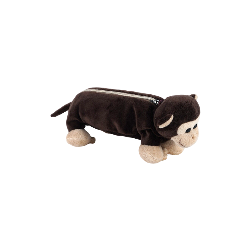 STA0986 動物ぬいぐるみ鉛筆ケースコレクション – カエル/サル/ライオン/ゾウ/豚