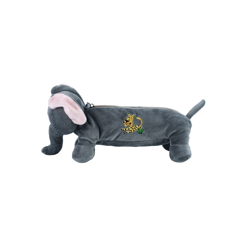 STA0986 動物ぬいぐるみ鉛筆ケースコレクション – カエル/サル/ライオン/ゾウ/豚