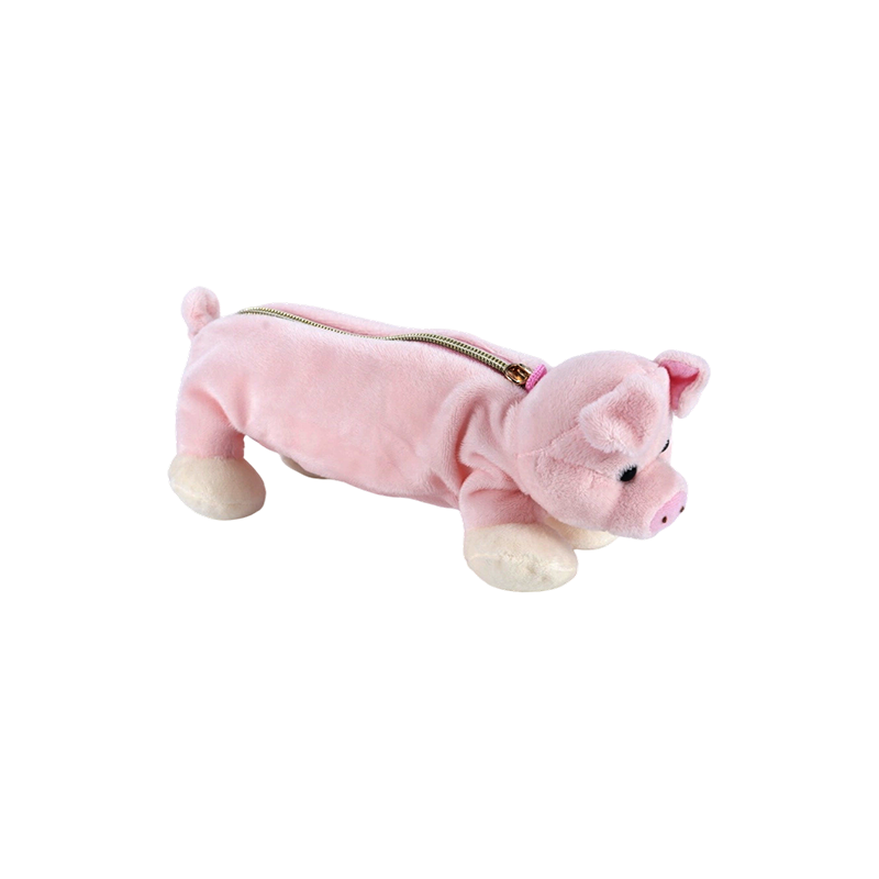 STA0986 動物ぬいぐるみ鉛筆ケースコレクション – カエル/サル/ライオン/ゾウ/豚