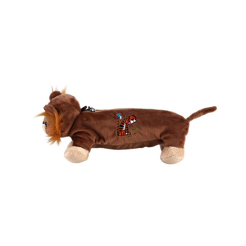 STA0986 動物ぬいぐるみ鉛筆ケースコレクション – カエル/サル/ライオン/ゾウ/豚