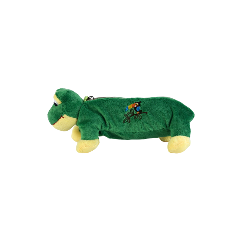 STA0986 動物ぬいぐるみ鉛筆ケースコレクション – カエル/サル/ライオン/ゾウ/豚