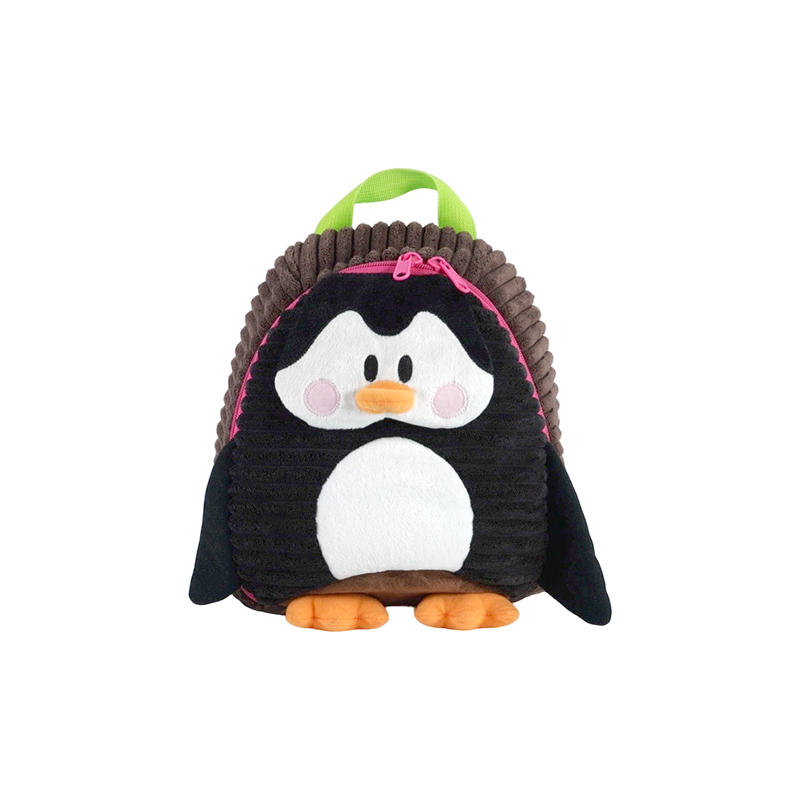 細口径コーデュロイペンギン型男の子用キッズバックパック