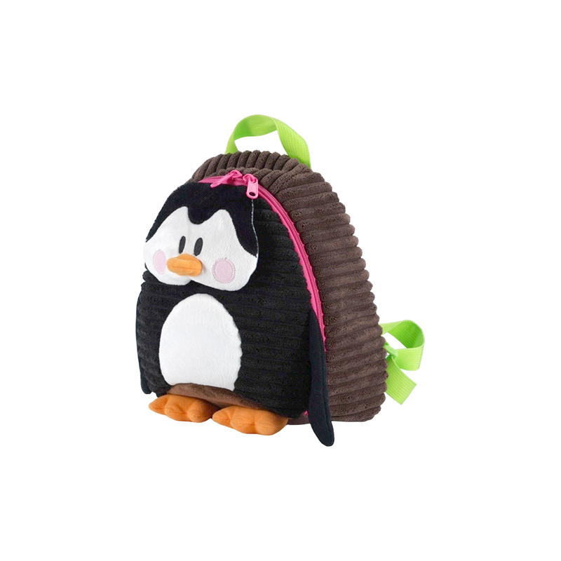 細口径コーデュロイペンギン型男の子用キッズバックパック