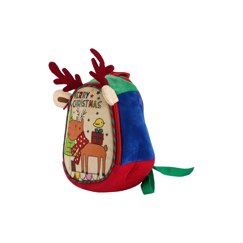 クリスマス トナカイ プリント キッズ ぬいぐるみ 生地 バックパック