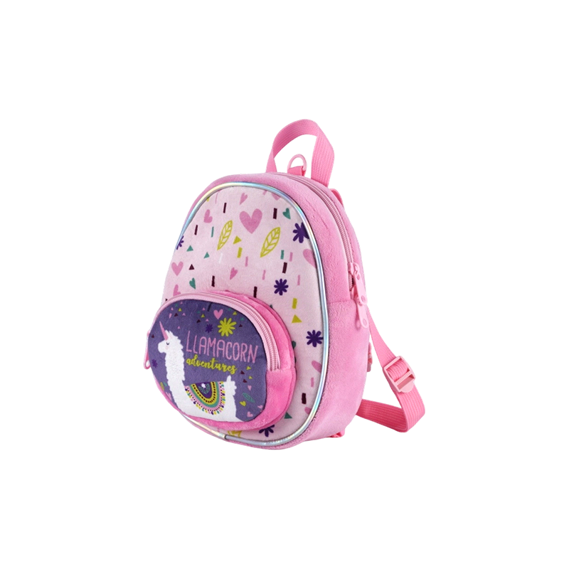 アルパカプリントキッズぬいぐるみ生地バックパック